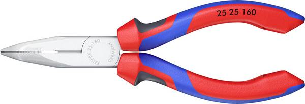 Knipex 25 25 160 Elektrotechnik und Feinwerktechnik Flachrundzange 40° gebogen Chrom-Vanadium Stahl 160 mm