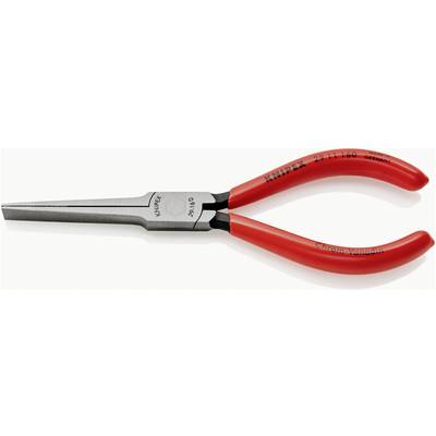 Rote KNIPEX Flachzange auf weißem Hintergrund, geeignet für präzises Greifen und Schneiden von Drähten und kleinen Werkstücken.