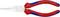 Rote und blaue Knipex-Zange mit geraden Spitzen, geeignet für präzise Arbeiten. Modellnummer und Material 'Chrom-Vanadium' angegeben.