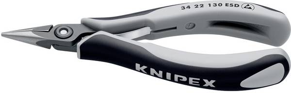 Knipex 34 22 130 ESD ESD Flachrundzange Gerade Chrom-Vanadium Kugellagerstahl 135 mm