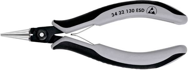 Knipex 34 32 130 ESD ESD Rundzange Gerade Chrom-Vanadium Kugellagerstahl 135 mm