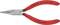 Rote Flachzange mit der Aufschrift 'Knipex' auf dem Griff. Geeignet für Greif- und Schneidarbeiten in handwerklichen Bereichen.