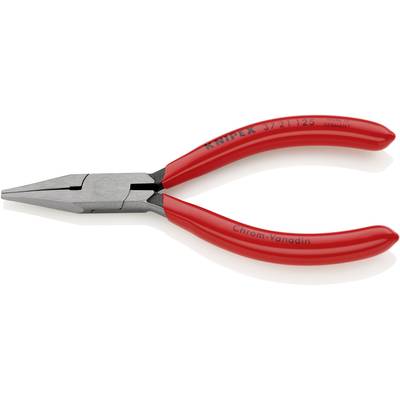 Rote Zange mit langem, schlankem Kopf und Knipex-Schriftzug auf den Griffen. Geeignet für präzises Greifen und Schneiden von Drähten.