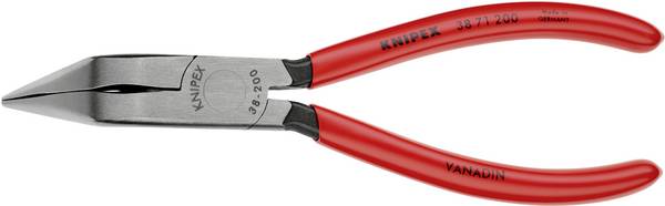 Knipex 38 71 200 Elektrotechnik und Feinwerktechnik Flachrundzange 70° gebogen Vanadium Elektrostahl 200 mm