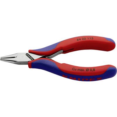 Kleines Seitenschneider-Werkzeug mit roten und blauen Griffen, geeignet zum Schneiden von Kupferdraht mit einem Maximaldurchmesser von 0,8 mm.