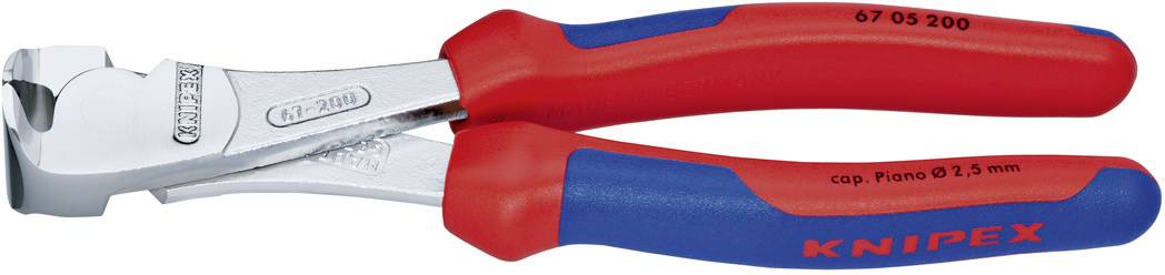 KNIPEX 67 05 160 Kraft-Vornschneider mit Mehrkomponenten-Hüllen verchromt 160 mm
