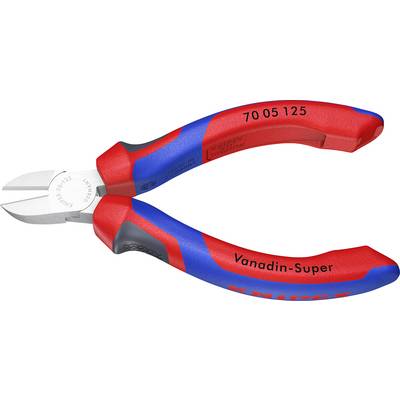 Seitenschneider aus Stahl mit roten und blauen Griffen, beschriftet mit 'Vanadin-Super'. Geeignet zum Schneiden von Draht.