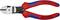 Seitenschneider mit roten und blauen Griffen, Markenname 'KNIPEX', geeignet zum Schneiden von Kupfer- und Pianodraht bis 2 mm Durchmesser.