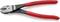 Abgebildet ist eine rote Seitenschneider-Zange der Marke Knipex, Modellnummer 74 21 200, aus Chrom-Vanadium, "Made in Germany".