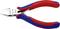 Seitenschneider mit roten und blauen Griffen, Metallkopf und der Aufschrift 'Knipex'.