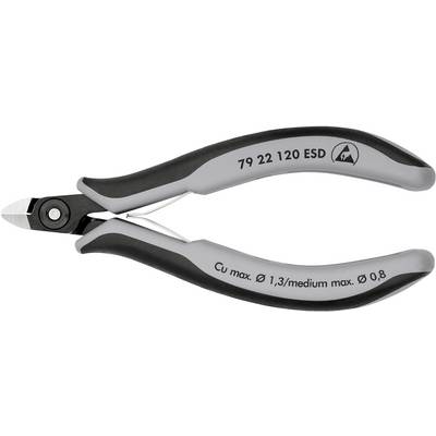 Seitenschneider mit grauem und schwarzem Griff, Beschriftung 'Cu max. Ø 1,3/medium max. Ø 0,8', geeignet für präzises Schneiden.