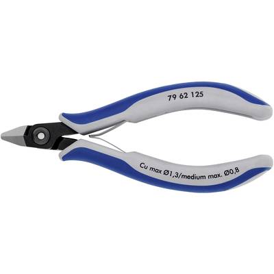 Die Abbildung zeigt eine Zange mit blauen Griffen, geeignet für Kupferdraht bis Ø1,3 mm und mittlere Stärke bis Ø0,8 mm.