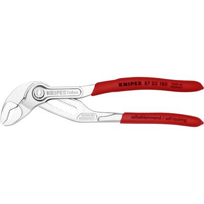 Rote KNIPEX Zange mit verstellbaren Greifbacken, aus Metall, hergestellt in Deutschland.