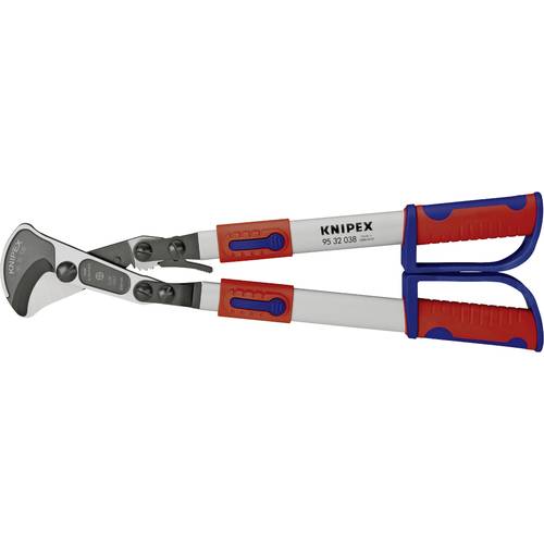 Knipex 95 32 038 Ratschen-Kabelschere Geeignet für (Abisoliertechnik) Alu- und Kupferkabel, ein- und mehrdrähtig 38 mm 2...