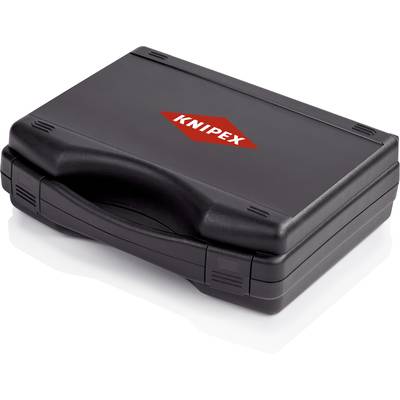 Schwarzer Werkzeugkoffer mit 'Knipex'-Logo in Rot auf dem Deckel. Der Koffer hat einen stabilen Griff und abgerundete Ecken.