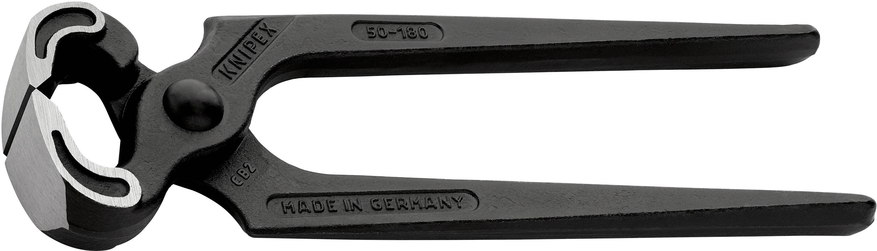 Schwarze Monierzange mit der Aufschrift 'Made in Germany', geeignet für Drahtverdrillung und -schneidung bei Bauarbeiten.