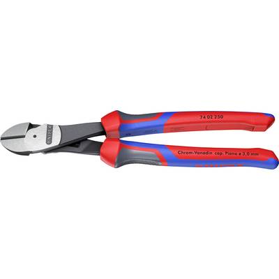 Rot- und blaugriffige Drahtschneider mit der Aufschrift "Chrom-Vanadin cap. Piano ⌀3.0 mm", entwickelt zum Schneiden robuster Drähte.