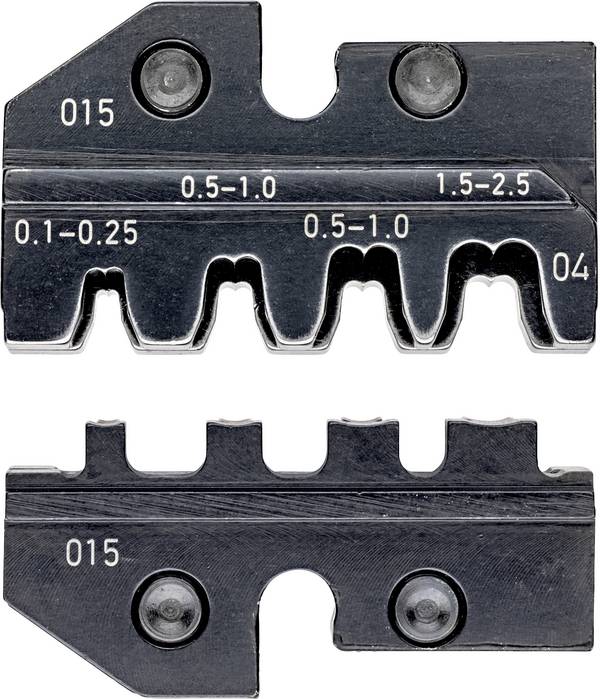 Knipex 97 49 04 Crimpeinsatz Unisolierte, offene Steckverbinder geeignet für Steckerbreite 2.8/4.8 mm 0.1 bis 2.5 mm² Passend für Marke (Zangen) Knipex 97 43 200, 97 43 E, 97 43 E AUS, 97 43 E UK, 97 43 E US