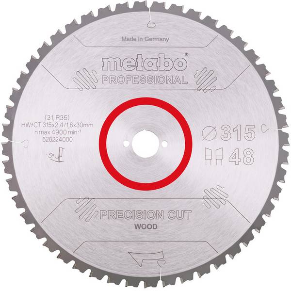 Metabo HW/CT 315X30 48 WZ 628224000 Hartmetall Kreissägeblatt 315 x 30 x 1.8 mm Zähneanzahl: 48 1 St.