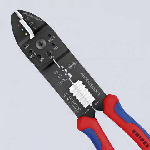 Knipex 97 22 240 97 22 240 Crimpzange Isolierte Kabelschuhe, Isolierte Steckverbinder 0.75 bis 6 mm²-10