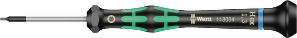Wera 2054 Elektrotechnik und Feinwerktechnik Innen-Sechskantschraubendreher Schlüsselweite (metrisch): 1.3 mm Klingenlänge: 40 mm