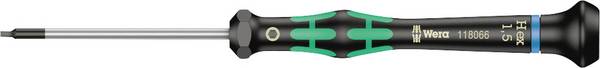 Wera 2054 Elektrotechnik und Feinwerktechnik Innen-Sechskantschraubendreher Schlüsselweite (metrisch): 1.5 mm Klingenlänge: 60 mm