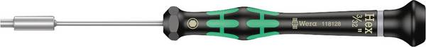 Wera 2069 Elektrotechnik und Feinwerktechnik Steckschlüssel-Schraubendreher Schlüsselweite (metrisch): 2.4 mm Schlüsselweite (Zoll): 3/32 Zoll Klingenlänge: 60 mm