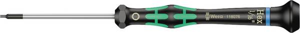 Wera 2054 Elektrotechnik und Feinwerktechnik Innen-Sechskantschraubendreher Schlüsselweite (metrisch): 1.6 mm Schlüsselweite (Zoll): 1/16 Zoll Klingenlänge: 60 mm