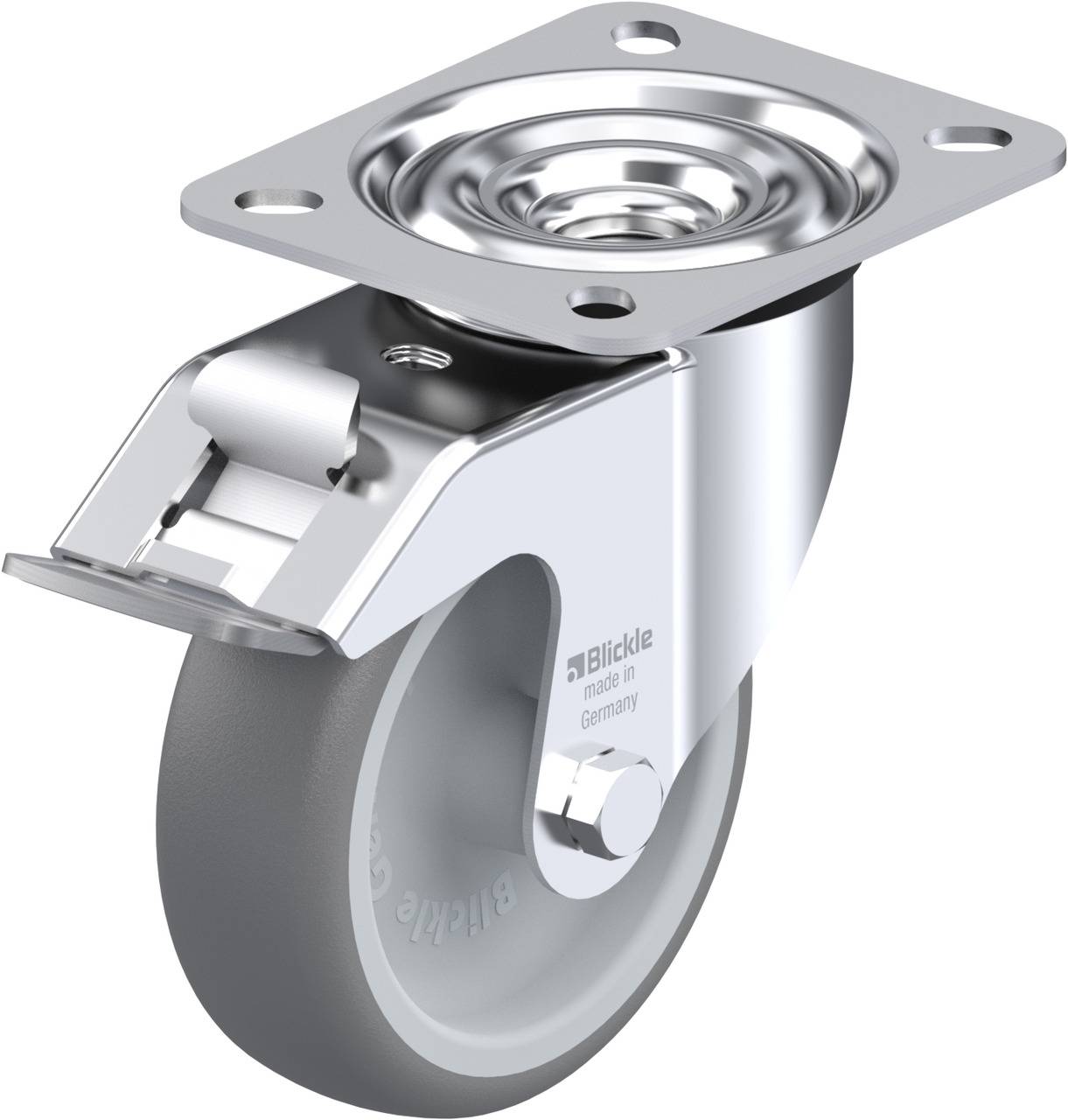 Blickle LE-TPA 102G-FI Zwenkwiel met rem Wieldiameter: 100 mm Draagvermogen (max.): 110 kg 1 stuk(s) afbeelding