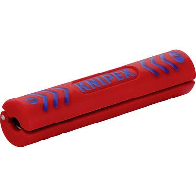 Ein roter Kabelabmanteler der Marke Knipex mit blauen Markierungen.