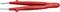 Eine rote Knipex-Kabelschere mit isolierten Griffen, geeignet für Hochspannungsarbeiten bis 1000 V. Der Griff ist ergonomisch geformt.