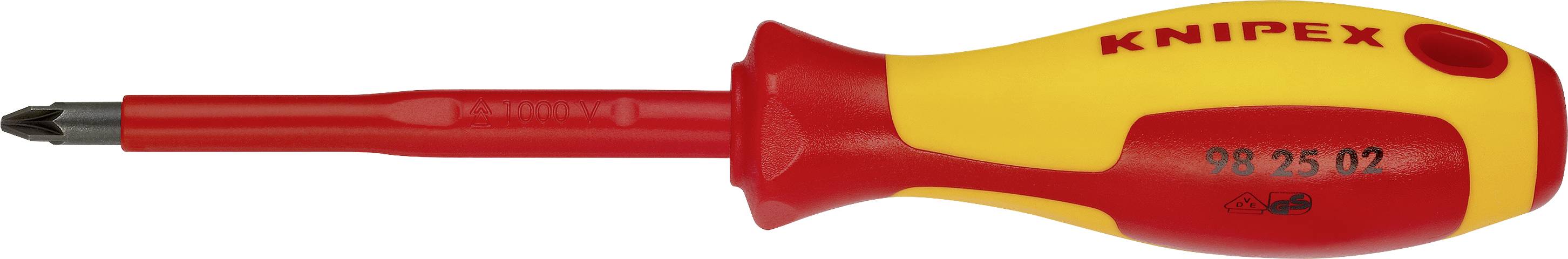 Knipex 98 25 02 98 25 02 VDE Kreuzschlitz-Schraubendreher PZ 2 Klingenlänge: 100 mm DIN EN 60900
