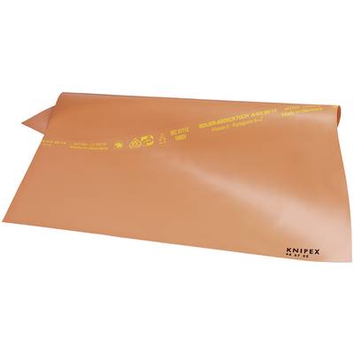Ein isolierendes Gummi-Material, farbig orange, mit Aufschrift über Spannungsfestigkeit. Verwendet zur elektrischen Sicherheitsisolierung.