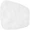 Ein weißes, abgerundetes, rechteckiges Objekt, möglicherweise ein Kissen oder eine Polsterung, auf einem neutralen Hintergrund.