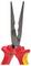 Eine rote und gelbe Spitzzange mit Isolierung für elektrische Arbeiten.