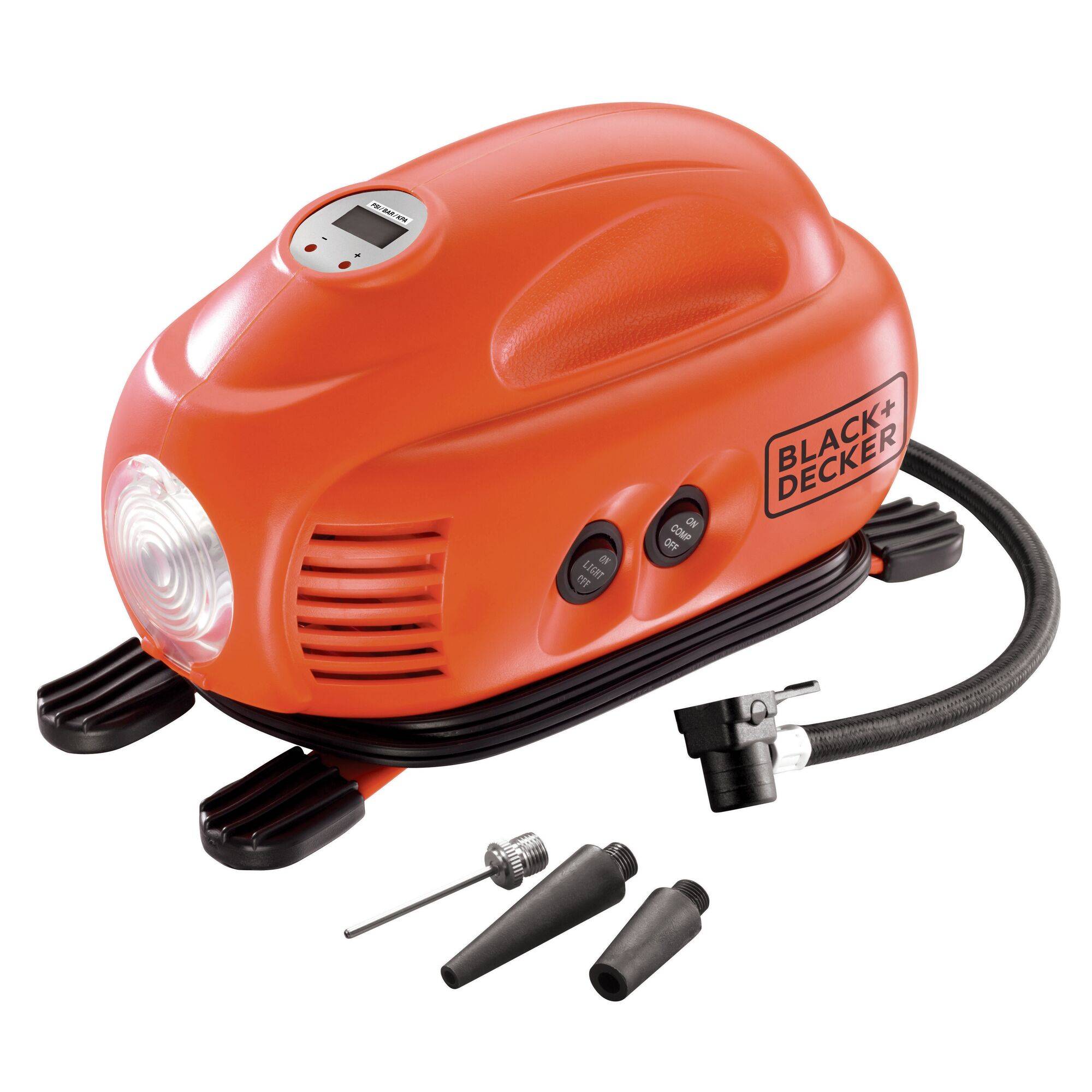 Black & Decker ASI200-XJ Kompressor Black & Decker ASI200 , 8,27 bar 8 bar Automatische Abschaltung, mit Arbeitslampe, K-1