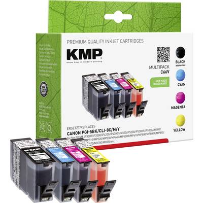 KMP Druckerpatrone ersetzt Canon PGI-5BK, CLI-8C, CLI-8M, CLI-8Y Kompatibel Kombi-Pack Schwarz, Cyan, Magenta, Gelb C66V