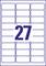 Nummer '27' in blauer Schrift auf weißem Hintergrund, umgeben von einem Rahmen aus blauen Rechtecken.