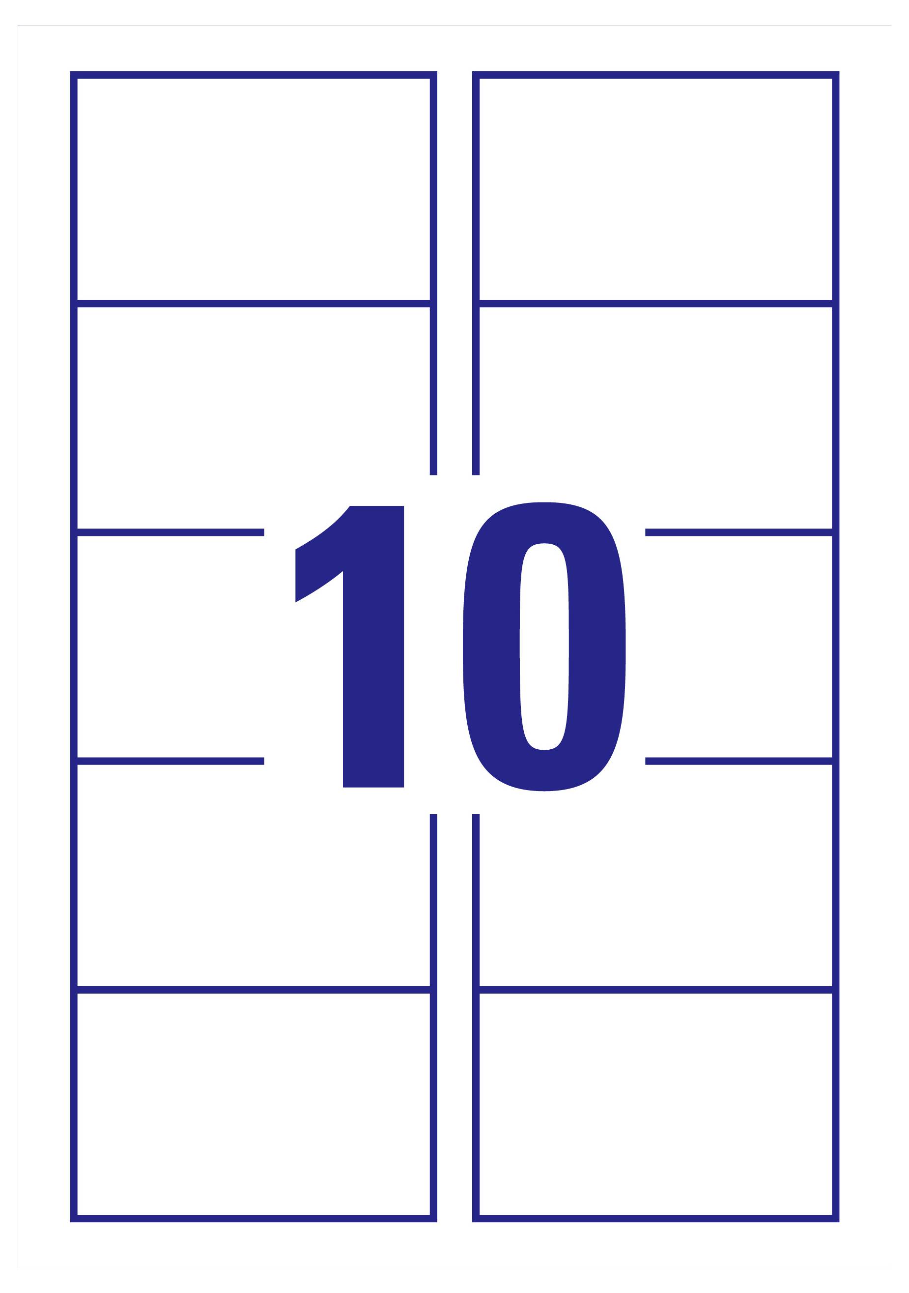 Grafik mit der Zahl '10' in Blau, zentral zwischen zwei vertikalen Balken auf weißem Hintergrund.