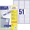 Avery-Zweckform 3420 Universal-Etiketten 70 x 16.9 mm Papier Weiß 5100 St. Permanent haftend Tintenstrahldrucker, Laserdrucker, Farblaserdrucker, Kopierer, Farbkopierer, Handbeschriftung