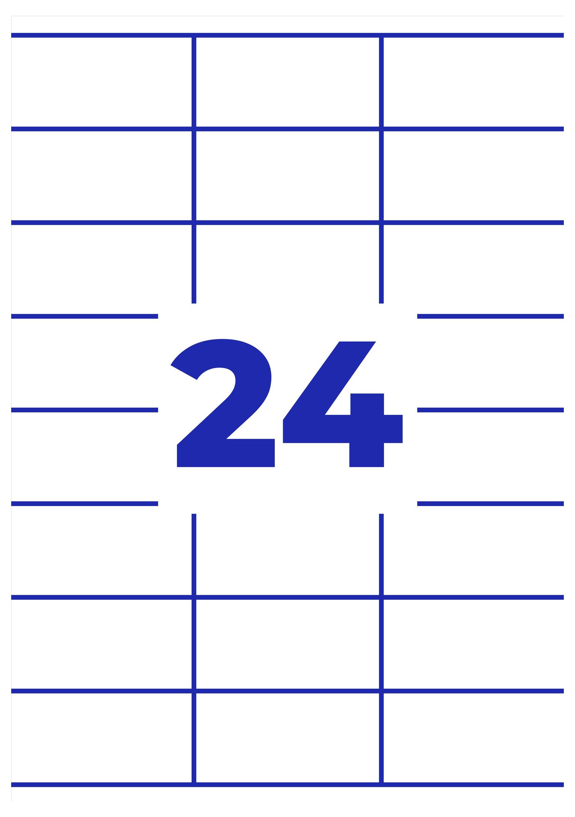 Blaues Kalender- oder Raster-Symbol mit der Zahl '24' in der Mitte.