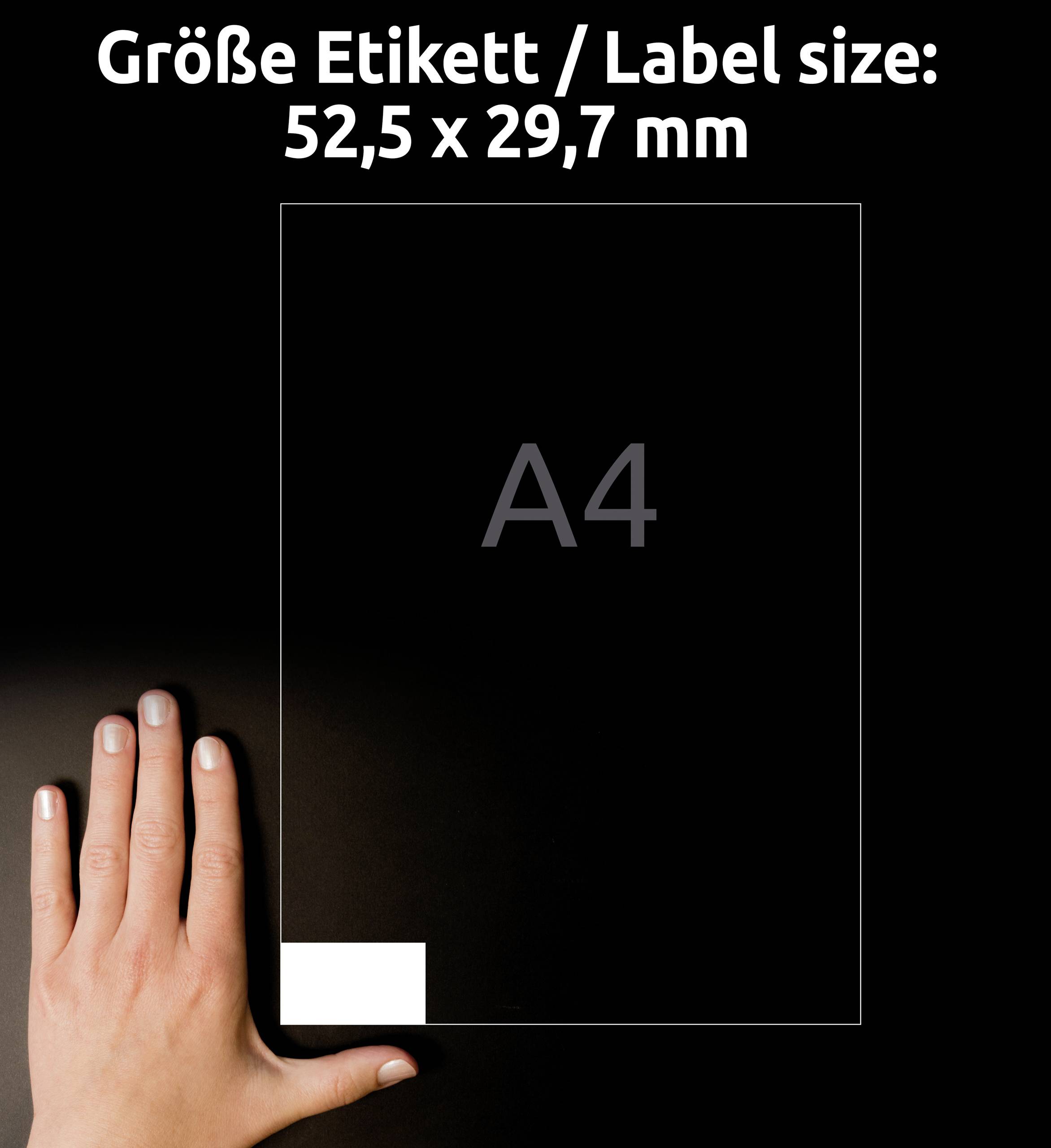 Avery-Zweckform 3651 Universal-Etiketten 52.5 x 29.7 mm Papier Weiß 4000 St. Permanent haftend Tintenstrahldrucker, Lase-6