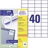Avery-Zweckform 3651 Universal-Etiketten 52.5 x 29.7 mm Papier Weiß 4000 St. Permanent haftend Tintenstrahldrucker, Laserdrucker, Farblaserdrucker, Kopierer, Farbkopierer, Handbeschriftung