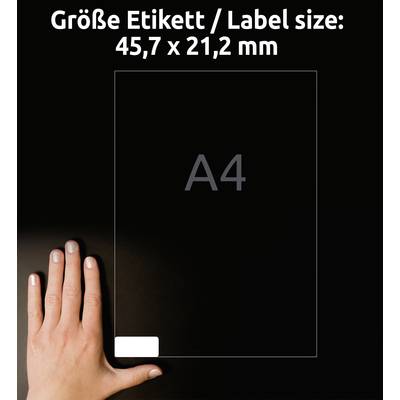 Avery-Zweckform L4736REV-100 Universal-Etiketten 45.7 x 21.2 mm Papier Weiß 4800 St. Wiederablösbar Tintenstrahldrucker,-6