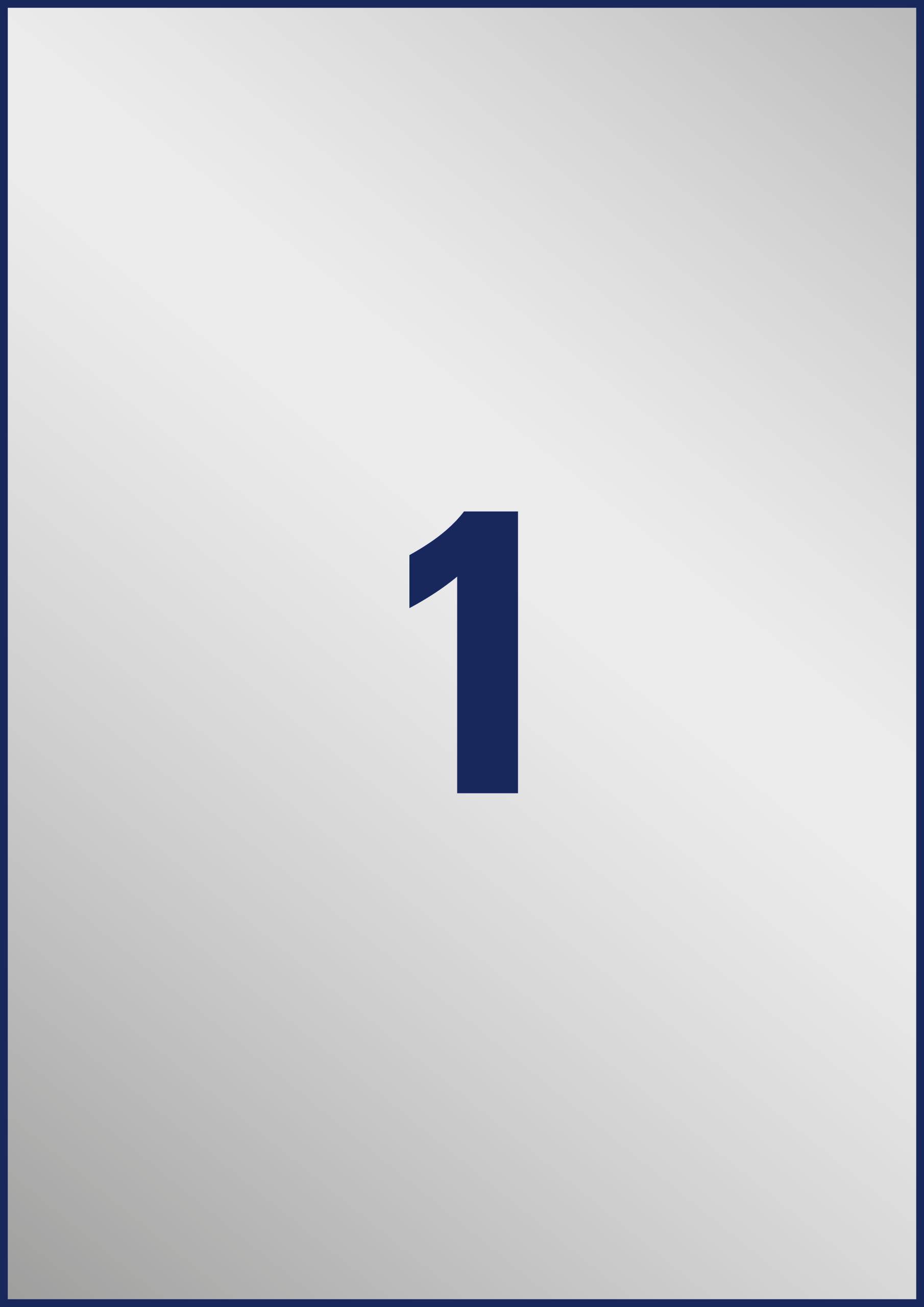 '1' in dunkelblauer Schrift auf einem weißen Hintergrund.