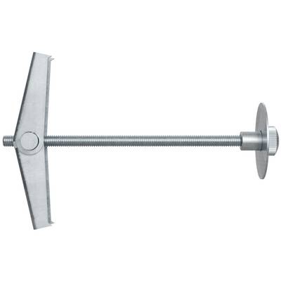 Metallschalldübel mit ausklappbarem Flügelverbinder und Gewindeschraube zum Befestigen von Armaturen in Hohlwänden.
