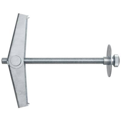 Metallanker mit Kippflügel, Gewindeschraube und ausklappbaren Flügeln auf weißem Hintergrund.