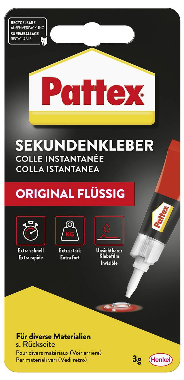 Pattex Classic flüssig Sekundenkleber PSK1C 3 g
