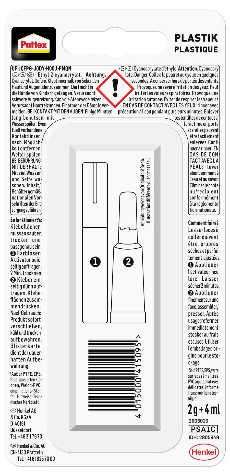 Pattex Plastix Kunststoffkleber PSA1C 1 Set-3
