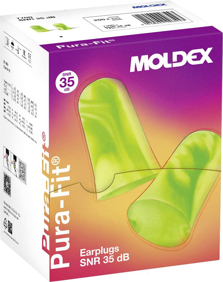 Moldex 770001 Pura-Fit Gehörschutzstöpsel 35 dB einweg EN 352-2 200 Paar